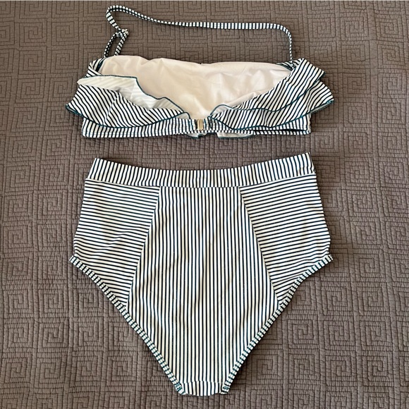 Bandeau Bikini Top High Waisted Cheeky Swimsuit - Picture 6 of 11